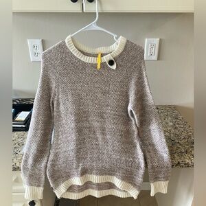 LOLE Alpaca Blend Sherry Sweater Ribbed Hem Drop Shoulder Beige/cream Size XS